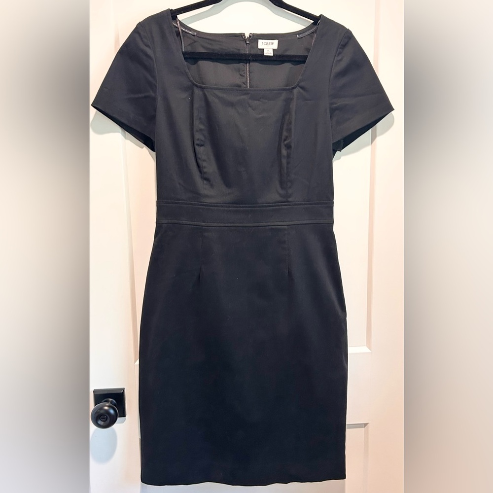 J.Crew Black Sheath Dress Size 6 Classic Little Black Dress Career Office Work - Picture 2 of 5